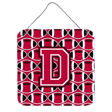 Carolines Treasures Letter D Football Crimson and White Wall or Door Hanging Prints CJ1079-DDS66